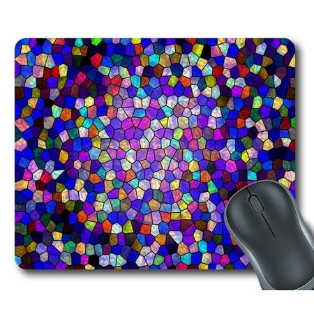 GCKG Purple And Colorful Small Patterns Mouse Pad Personalized Unique Rectangle Gaming Mousepad 9.84