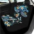 thumbnail image 3 of HUISEFOR 14 Packs Sea Turtles Car Seat Cover Full Set Scratchproof Elastic Including Steering Wheel Cover, Armrest Cover, Belt Cover, Headrest Covers, Universal Fit for Cars SUV Trucks, 3 of 5