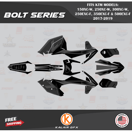 Kalair GFX Graphics Kit for KTM ENDURO 150XC-W 250XC-W 300XC-W 250EXC-F 350EXC-F and 500EXC-F (2017-2019) Bolt Series Kalair GFX Graphics Kit for KTM ENDURO 150XC-W 250XC-W 300XC-W 250EXC-F 350EXC-F and 500EXC-F (2017-2019) Bolt Series