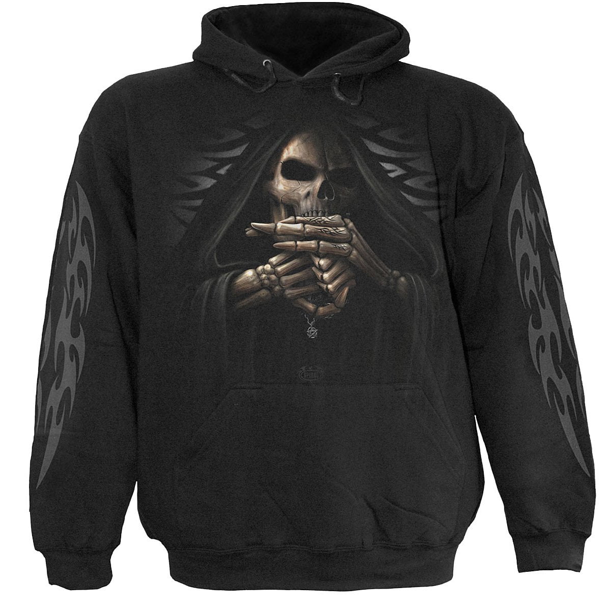 Gothic,Goth Spiral Tactical Reaper Men/'s Black Skull Hoodie
