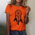 thumbnail image 2 of Dadaria T-Shirt Femme Orange Manches Courtes Col Rond Attrape-Rêves Été 2TG, 2 of 6