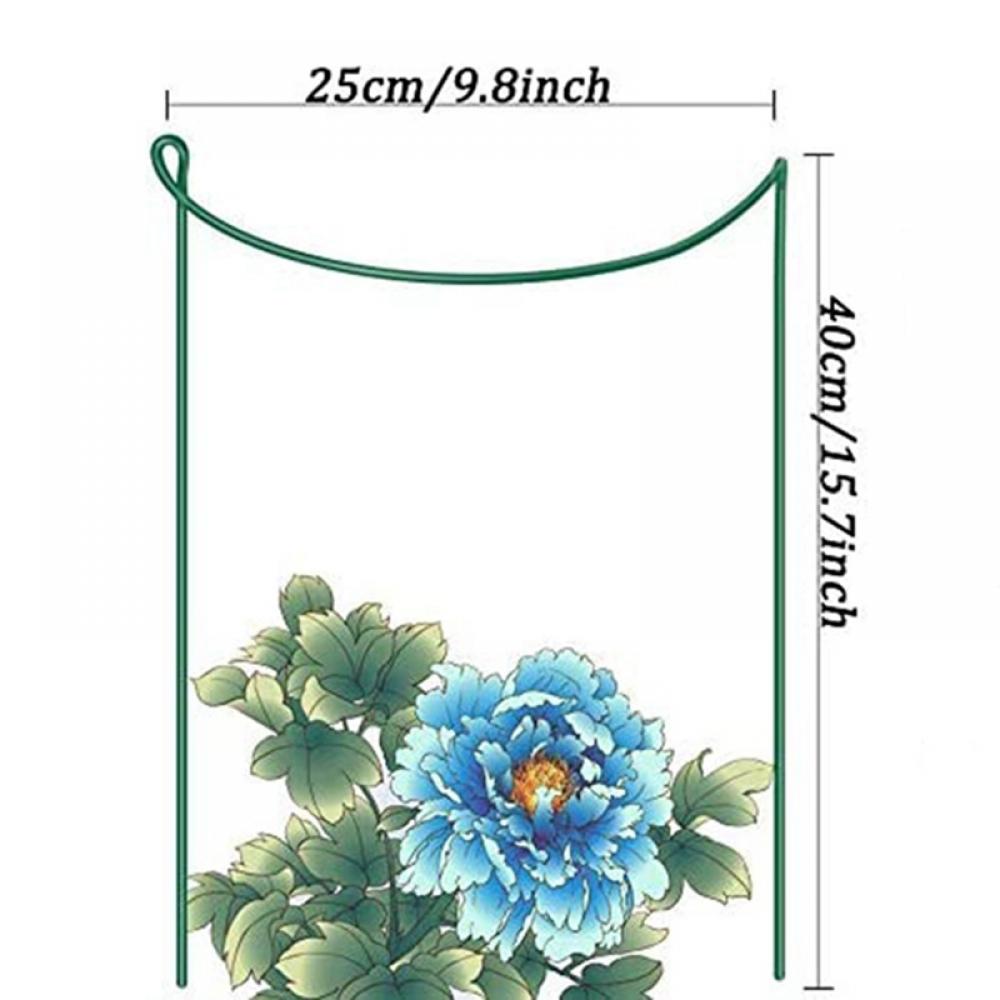 4 Pack Plant Support Stake, Metal Garden Plant Stake, Green Half Round Plant Support Ring, Plant Cage, Plant Support for Tomato, Rose, Vine (9.4" Wide x 15.6" High) - image 3 of 6