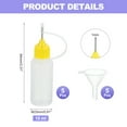thumbnail image 2 of Uxcell 5Pcs Botella de Exprimir con Punta de Aguja, Botellas de Aplicador de Pegamento de 15ml/0.51oz para Manualidades en Papel, Pintura, Aceite, Tinta (Amarillo, con 5 Embudos), 2 of 7