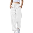 thumbnail image 4 of Tawop Womens Sweatpants Loose Fit Casual Sweatpants with Pockets High Waist Drawstring Womens Sweatpants Activewear Running Fashion, 4 of 5