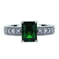 thumbnail image 2 of Men's 14K White Gold 1.5 Carat Emerald Cut Simulated Emerald CZ Wedding Engagement Ring, 2 of 4