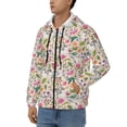 thumbnail image 3 of Goofa Bunny Floral Pattern Mens Full-zip Hoodie, Zip-up Pullover Hooded Sweatshirt, Kangaroo Pocket Hoodie Ideal for Daily Wear, Travel, and Home-X-Large, 3 of 5