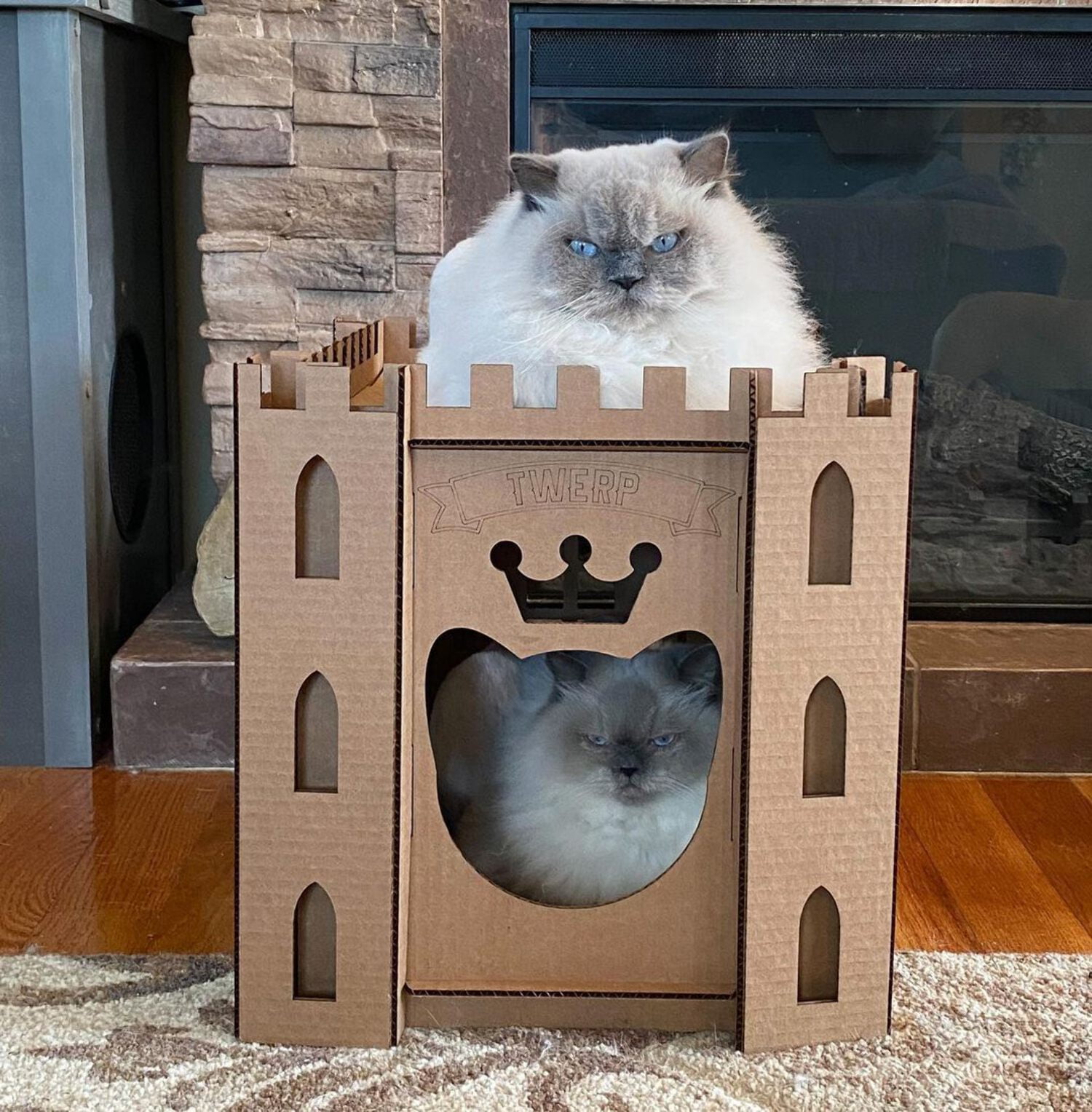 Cardboard Cat Homes Cat Castle with 200 lb. test corrugated cardboard Cat Playhouse for Indoor Cats Gift For Cat Lovers Walmart