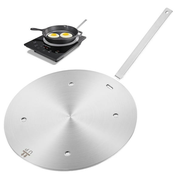 Heat Diffuser for Glass Cooktop, Fast Heat Distribution Aluminum Alloy Induction Diffuser Plate for Induction Electric Gas Glass Cooktop, Induction Plate Adapter Converter with Removable Handle