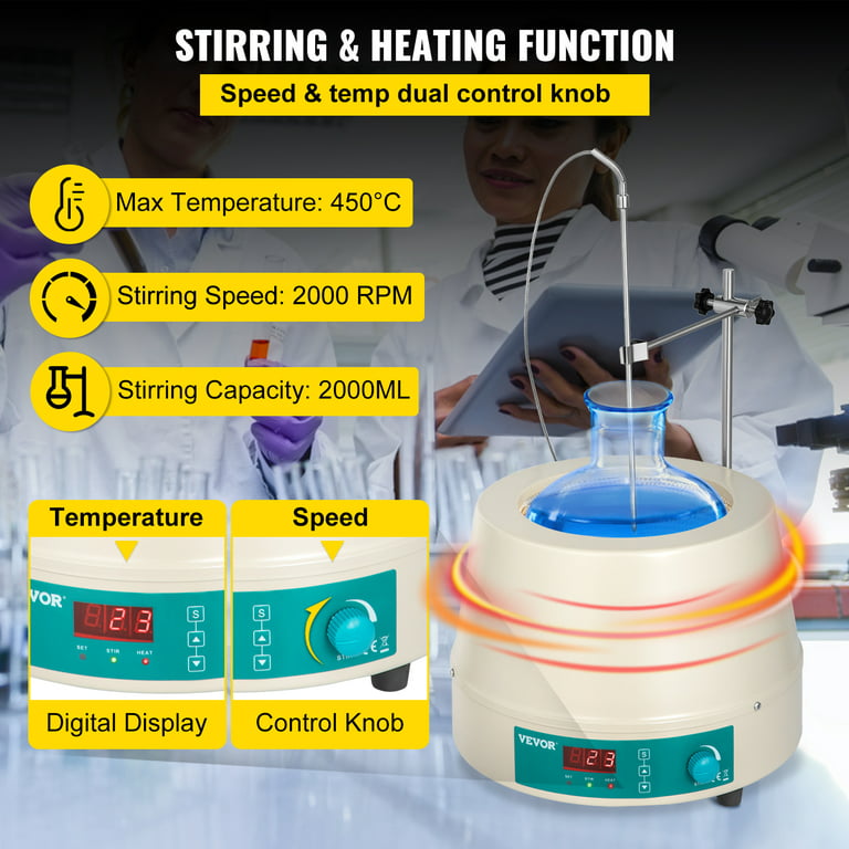 VEVOR Heating Mantle 2000ml Electric Magnetic Stirring Heating