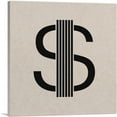 thumbnail image 1 of ARTCANVAS Beige Black Line Alphabet Dollar Sign Symbol Canvas Art Print - Size: 12" x 12" (1.50" Deep), 1 of 9