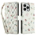 thumbnail image 2 of for iPhone 14 Pro Max Wallet Case Women Girls, Cute Floral Pattern PU Leather Flip Phone Cover with Card Holder, Kickstand, Wrist Strap, Protective Purse Case for iPhone 14 Pro Max, Pattern-A, 2 of 8