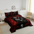 thumbnail image 2 of Skull Couple Full Comforter Set,Kissing Lovers Skeleton Bedding Set,Vintage Rose Flower Bedding Comforter Sets,Gothic Spooky Lover Duvet Insert Valentine'S Day down comforter, 2 of 6