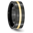 thumbnail image 4 of Chisel Ceramic Flat Black with 14k Gold Inlay 8mm Polished Band, 4 of 7