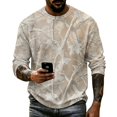 thumbnail image 5 of IAJDKMEK Men's Camouflage Long Sleeve Shirt - Waffle Knit Crew Neck, Camo Print Shirt for Men, Durable Everyday Shirts for Outdoor and Work,Khaki S, 5 of 6