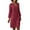 Wine, variant on HONHUZH Womens Plus Size Wedding Guest Dresses Cotton Liene Dress Solid Dress With Pocket Loose Dress