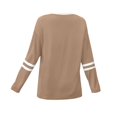 thumbnail image 5 of Women's Round Neck No Hood Sweatshirt, Long Sleeve Loose Fit Pullover Top with Breathable Comfort for Autumn Winter Season, Casual Daily Wear, Travel and Street Fashion Khaki XL, 5 of 5