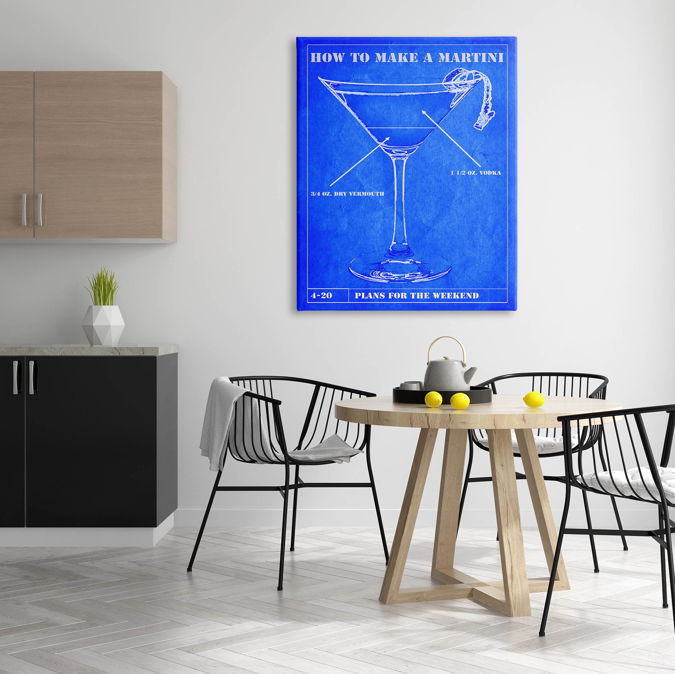 Stupell Industries How To Make Martini Diagram Graphic Art Gallery Wrapped Canvas Print Wall Art, Design by Marcus Jules