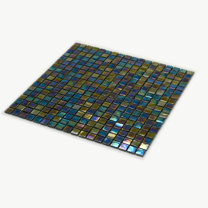 Skosh 11.6 in. x 11.6 in. Glossy Rainbow Green Glass Mosaic Wall and Floor Tile (18.69 sq. ft./case) (20-pack)