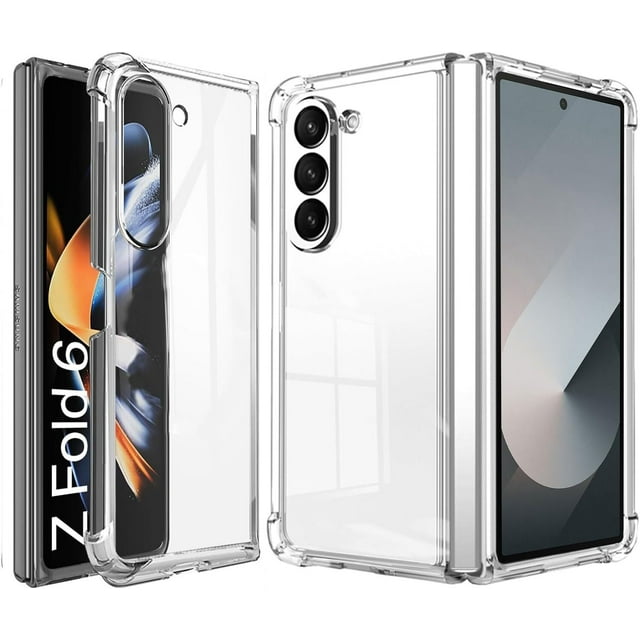 Samsung Galaxy Z Fold 6 Soft Case, an ultra-thin and lightweight TPU shockproof bumper case. The transparent design showcases the phone's original look while providing full access to all ports and connections. Protects against scratches, dust, and shocks.