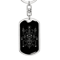 thumbnail image 5 of Sacred Geometry Ancient Shapes Stainless Steel or 18k Gold Premium Swivel Dog Tag Keychain, 5 of 16