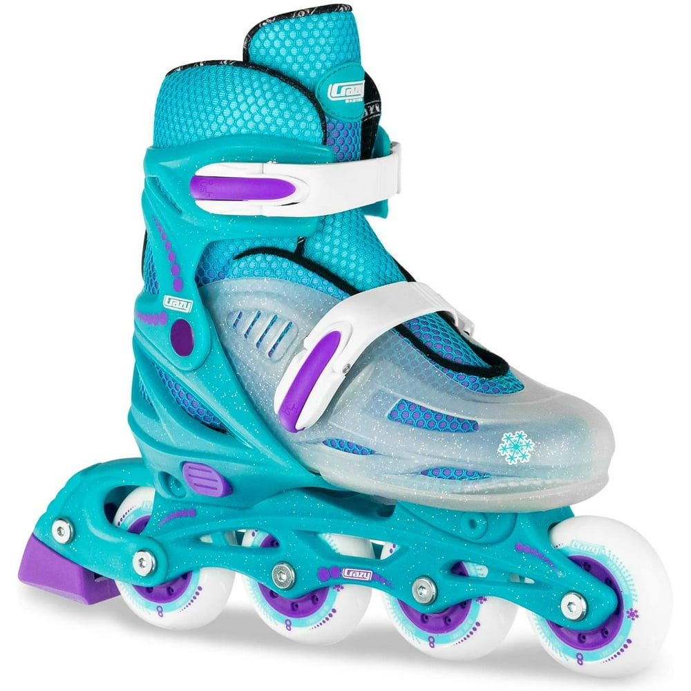 Adjustable Inline Skate by Crazy Skates Beginner Kids Rollerblades Available in 5 Colors