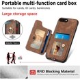 thumbnail image 3 of Phone Case for iPhone 7plus 8plus 7/8 Plus Wallet Cover with Screen Protector and Wrist Strap Lanyard RFID Card Holder Ring Stand Cell Accessories i Phone7s 7s + 7+ 8s 8+ Phones8 7p 8p Women Men Brown, 3 of 13