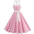 thumbnail image 6 of RUTAYY Women's Dress Polka Dot Halter Sleeveless Party A-Line Slim Fit Casual Daily Wear Trendy Beach Mesh Dresses, 6 of 8