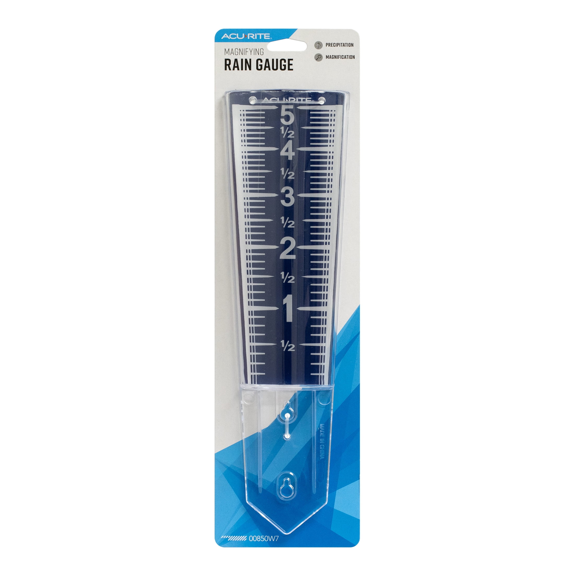 AcuRite 5-inch Blue Capacity Magnifying Rain Gauge (2" x 2.8" x 12.5")