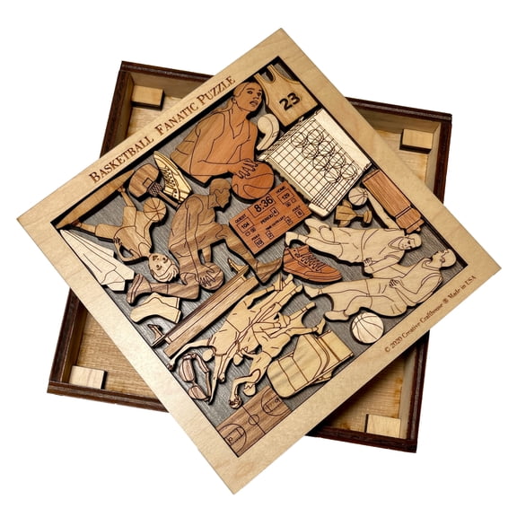Creative Crafthouse Basketball Fanatic Puzzle Wood, Basketball Theme Gift