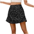 thumbnail image 2 of PYGNJK Women's Plus Size Printed Skirts High Waist Underneath Boho Tiered Flowy Tennis Skirts Casual Mini Skirt, 2 of 6