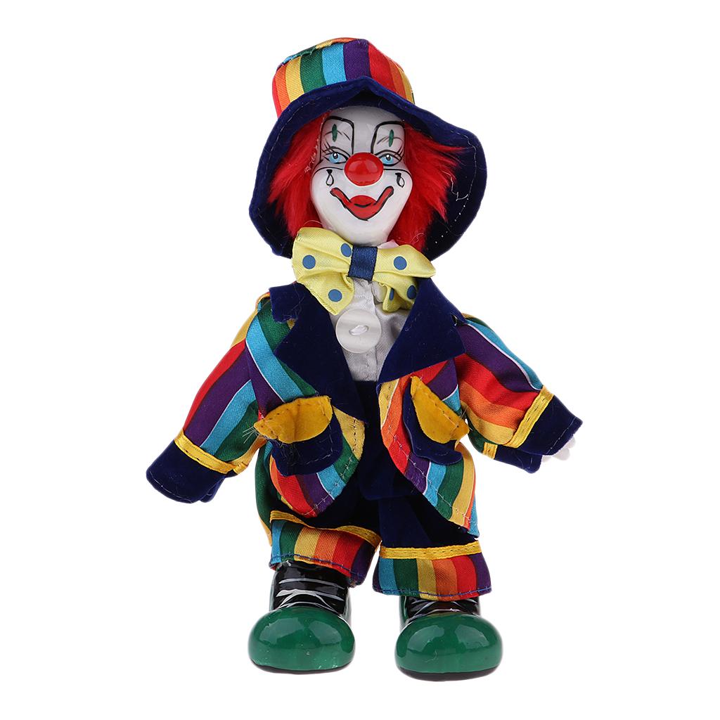 18cm Porcelain Clown Doll with Beautiful Outfit and Ceramic Face, Gift ...