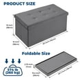 thumbnail image 6 of LUSIMO Ottoman with Storage 30" Velvet Storage Bench Folding End of Bed Bench Hold up to 574lb Footstool for Bedroom Living Room, Dark Grey, 6 of 11