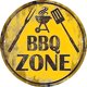 thumbnail image 1 of Placa Metal Vintage Zona Barbacoa Pintura Hierro Redonda Arte Pared Bar para El 30x30cm, 1 of 8
