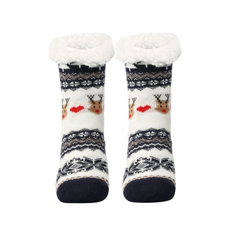 

BELLZELY Compression Socks for Women Clearance Women Christmas Gifts Casual Winter Warm Cotton Plush Thicker Anti-slip Floor Socks Knit Soft Socks