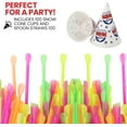 thumbnail image 4 of Concession Essentials 100 Count 6oz Snow Cone Cups with 100 8" Neon Spoon Straws, Pack of 200ct (100 cups/100 straws), 4 of 7