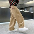 thumbnail image 4 of Tiijoy Boys Baggy Pants Fashion Elastic Waist Wide Leg Pants with Pockets, Khaki, 4 of 6