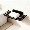 thumbnail image 4 of No-Drill Adhesive Soap Holder with Hooks - Wall-Mounted Dish for Shower & Sink, Durable Bathroom Organizer, Tidy for Valentine's Day Guests & Everyday Storage Needs, 5.9*3.5in, Black, 4 of 6