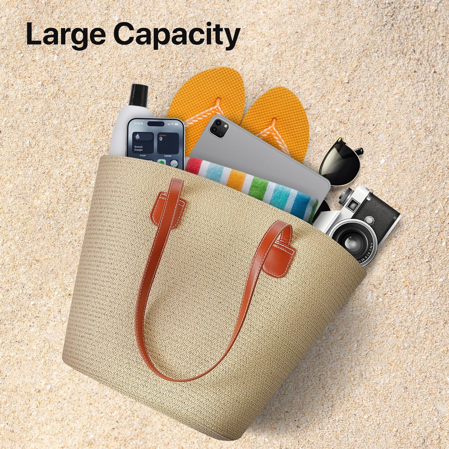 Straw Bags For Women | Travel Straw Totes Bag, Summer Woven Handmade, Shoulder Bag Handbag