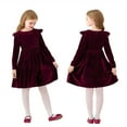 thumbnail image 4 of SuTry Girls Christmas Party Princess Dress Long Sleeve Plush A-Line Elegant Comfortable Fit Holiday Outfit for Kids 5-12 Years(Red,7 Years), 4 of 9
