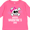 thumbnail image 4 of Inktastic Happy Valentines Day Girls Skull Girls Long Sleeve Toddler T-Shirt, 4 of 5