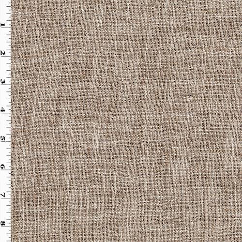 Nature Beige Textured Slub Woven Drapery Fabric, Fabric By the Yard