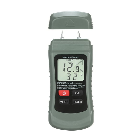 Wood Moisture Meter LCD Digital Damp Moisture Tester Pin Type Water Leak & Moisture Detector
