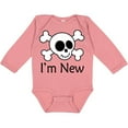 thumbnail image 3 of Inktastic I'm New Cute Skull Baby Boys or Girls Long Sleeve Baby Bodysuit, 3 of 5