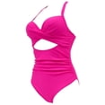 thumbnail image 5 of Women Siamese Printing Sexy Splicing Padded Bikini Swimsuit Swimwear, 5 of 5