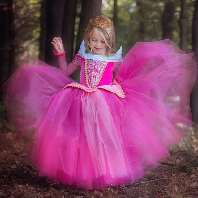 Vestido de princesa Vestido de Frozen Vestido de niña Vestido de malla de manga larga Vestido de rendimiento peludo