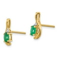 thumbnail image 2 of 14k 5x3 Oval May/Emerald and Diamond Post Earrings XBS417, 2 of 3