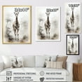 thumbnail image 4 of Designart "Striding Giraffe In Minimalist Black And White IV" Animals Giraffe Canvas Prints, 4 of 7