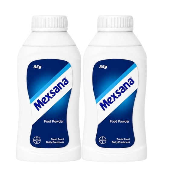 YAHVE - Mexsana Foot Powder Bundle 85g - Pack of 2 - Refreshing Deodorizing Powder for Feet and Shoes - Daily Fresh Feeling.