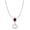 Red and White, variant on Sterling Silver with 14mm Shell Pearl, Natural Choice Of Gemstone and White Topaz Drop Pendant with 18" Chain