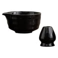 thumbnail image 1 of Cuenco de cerámica para Matcha, tazón de té de con boquilla, cuenco para mezclar Matcha de 500ml y juego de soporte para batidor, para salón Negro, 1 of 8